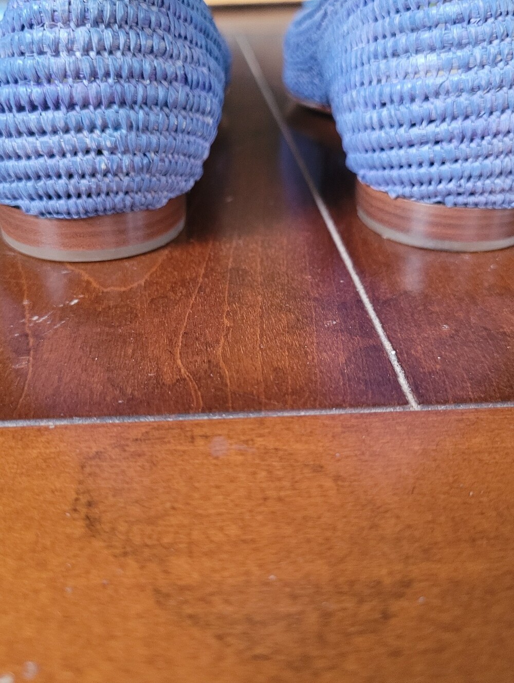 Emma Hope Zig Zag Bow Raffia Round Ballet Blue Sz 40 EU / US 9 - Picture 7 of 11